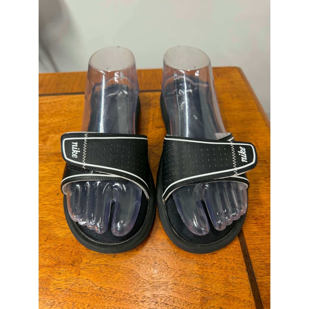 Nike 8 Comfort Footbed Slides Black White Adjustable Strap Sandals 316777-011